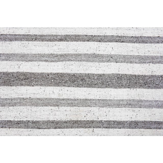 Vintage Turkish Oushak Handmade Wool Cotton White Kilim Area Rug For Sale - Image 10 of 11