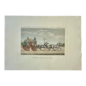 Arriving at the End of a Stage, 1856, Aquatint on Paper, Unframed