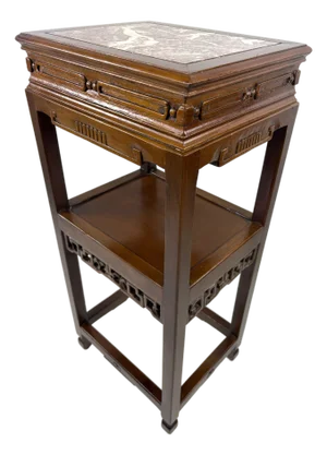 Early 20th Century Hand Carved Chinese Walnut Pedestal Table