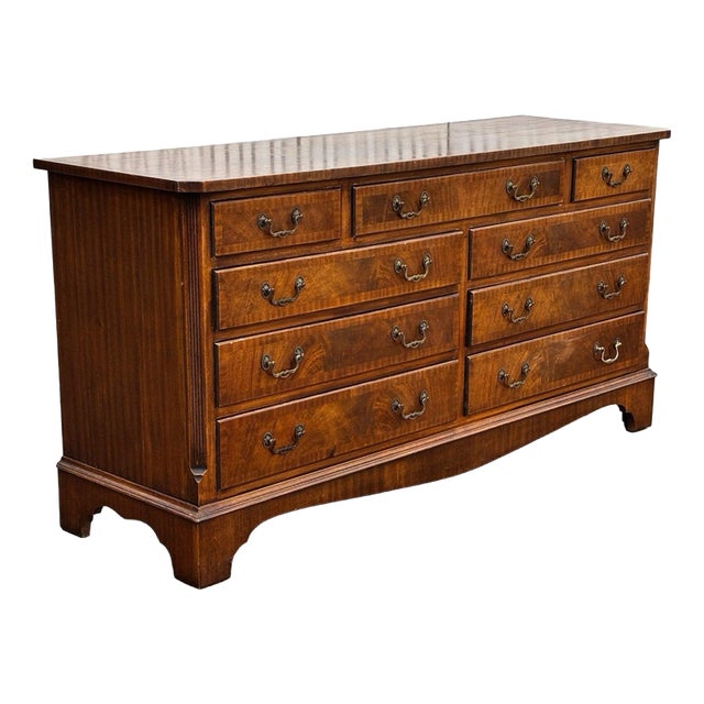 Wood Chest of 9 Drawers For Sale