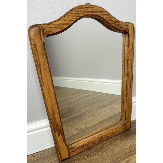 Vintage French Oak Wall Mirror For Sale - Image 5 of 5