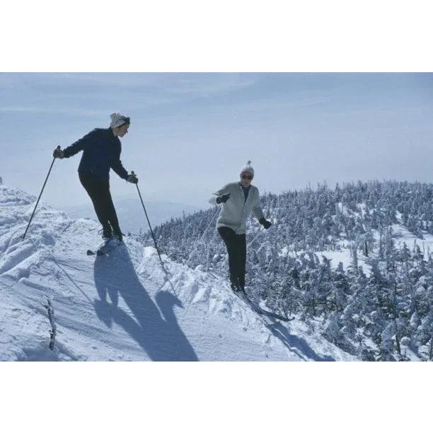 Skiers at Sugarbush 1960 Skiers on the slopes at the Sugarbush Resort, Vermont, USA, April 1960. (Photo by Slim Aarons)...