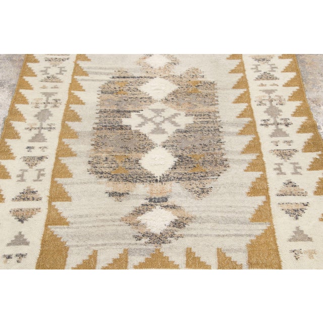 Rug & Kilim Vintage Scandinavian Wool Kilim With Medallion by Rug & Kilim, 1950-1959 For Sale - Image 4 of 9
