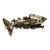 Mid-Century Mexican Miniature Articulated Brass & Abalone Fish Bottle Opener/Pocket Charm For Sale