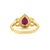 Metal Luxury Mozambique Ruby & Diamond Statement Ring in 14k Yellow Gold Size 5.5 For Sale - Image 7 of 14
