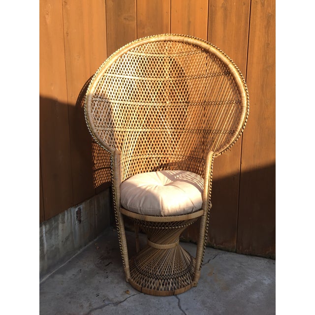 Vintage Wicker Peacock Accent Chair | Chairish