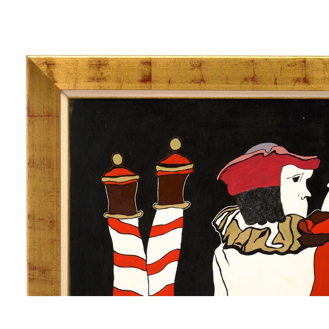 Gold Original Venetian Painting, Gold Frame, by Claire Astheber For Sale - Image 8 of 9