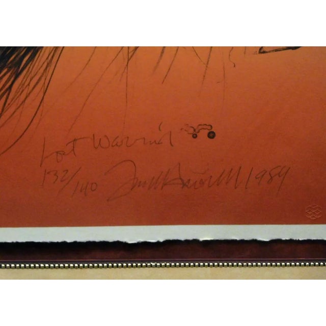 Frank Howell "Lost Warrior" Framed Hand Signed Original Lithograph Art For Sale - Image 4 of 4