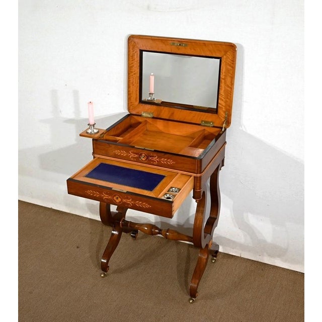 Small Charles X Writing Dressing Table, 19th Century For Sale - Image 4 of 18