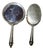 Silver Hand Mirror and Silver Brush, 1800s, Set of 2 For Sale