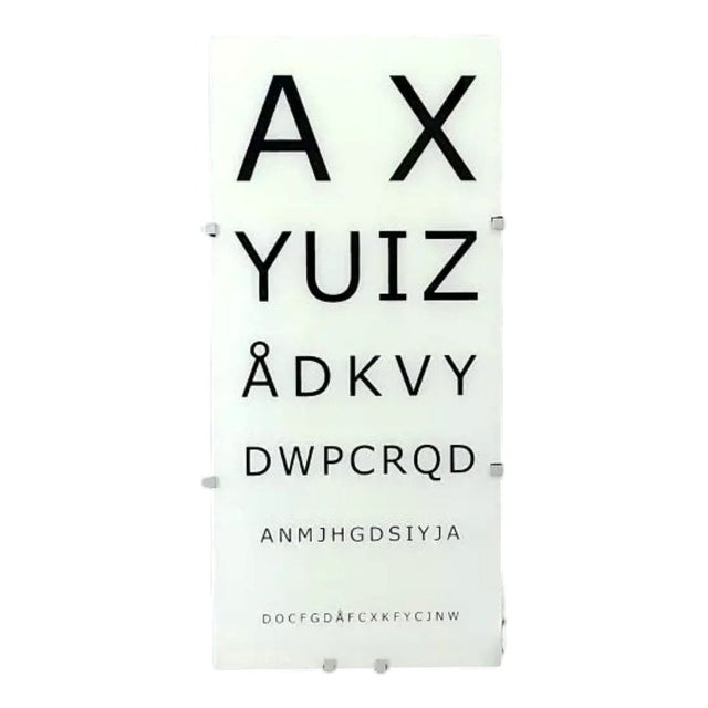 Wall Eye Exam Chart Lamp from Ikea, 1990s For Sale
