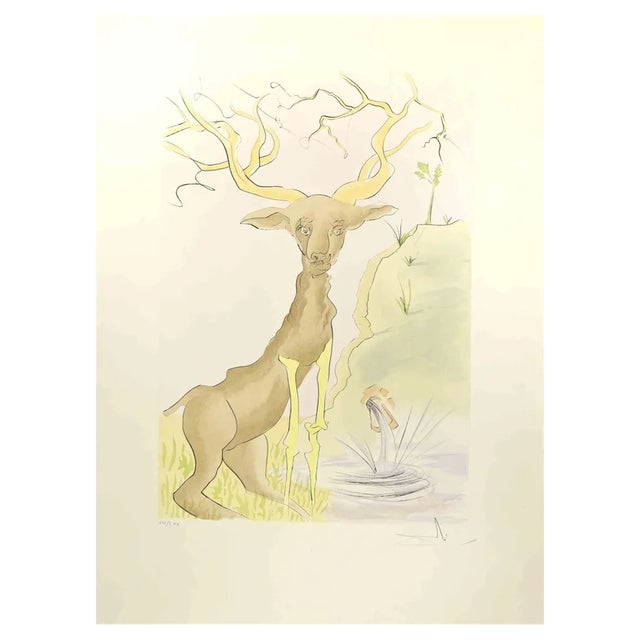 Salvador Dali, The Stag Reflected in the Water, Etching, 1974 For Sale