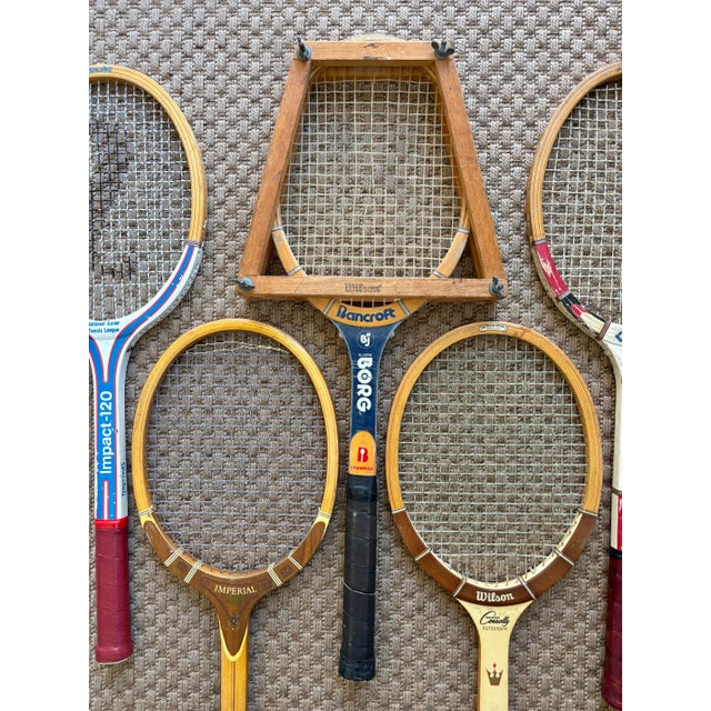 Vintage Wooden Tennis Rackets - Set of 5 For Sale - Image 4 of 8