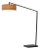 87"h Nova of California Stretch 1-Light Floor Lamp - Mid Century Modern, Burlap Shade, Black Body, Dimmable For Sale