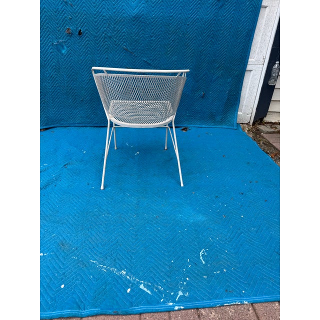 Vintage Mid Century Wrought Iron and Mesh Patio Set of 5 For Sale - Image 4 of 12