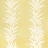 Schumacher White Lotus Wallcovering In Light Yellow For Sale