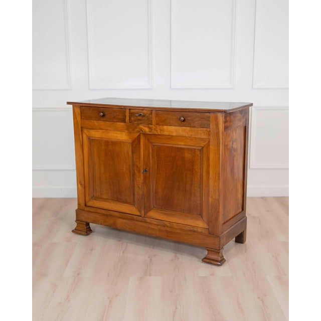 Antique Louis Philippe Sideboard Dresser Cabinet Cupboard Buffet In Walnut For Sale - Image 4 of 11