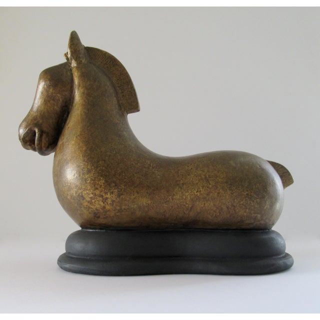 Artisan handcrafted terracotta horse in the classic Han Dynasty style. Hand built of richly textured red clay and finished...