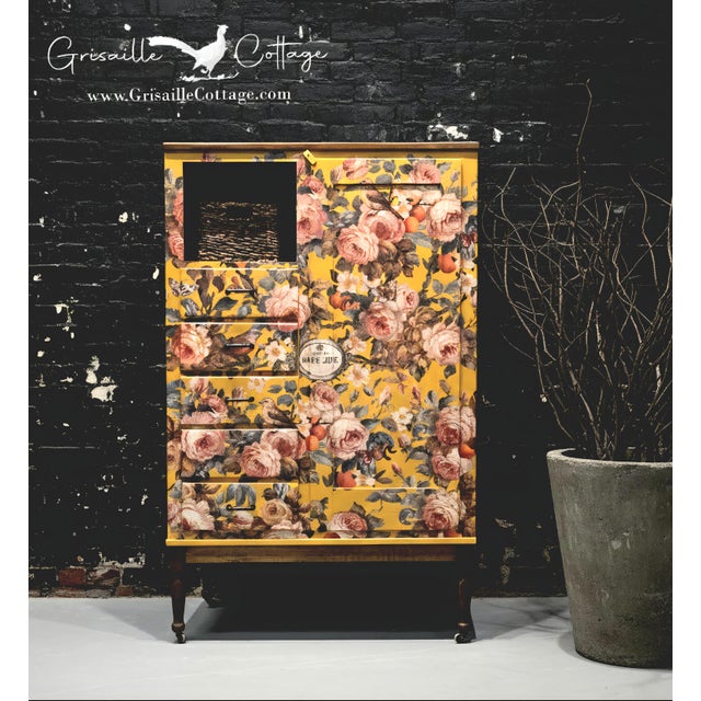 The perfect storage combination of Drawers and Wardrobe, this solid wood vintage Chifforobe has been given an updo in a...