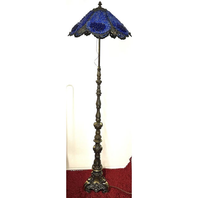 Brass Floor Lamp with Glass Shade, 1950s For Sale - Image 15 of 15