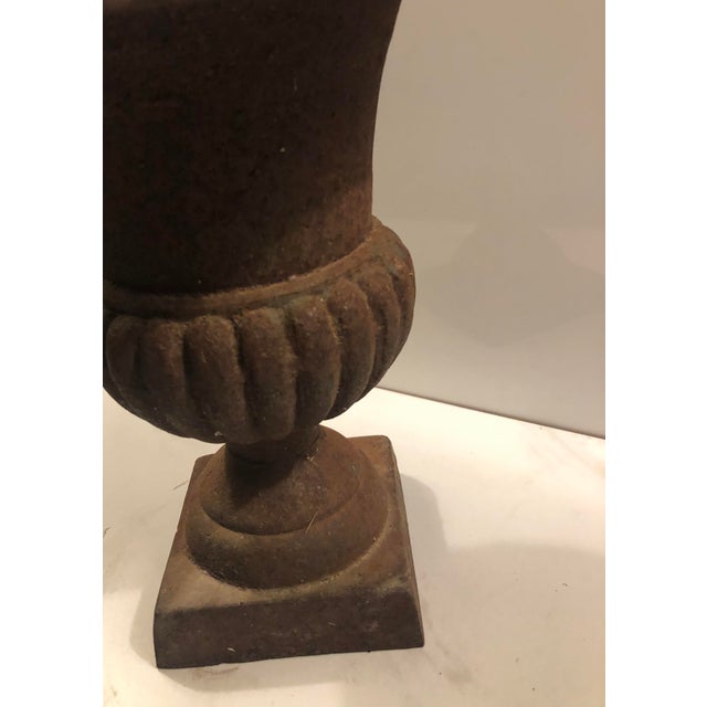 Cabin Vintage French Cast Iron Urn For Sale - Image 3 of 10