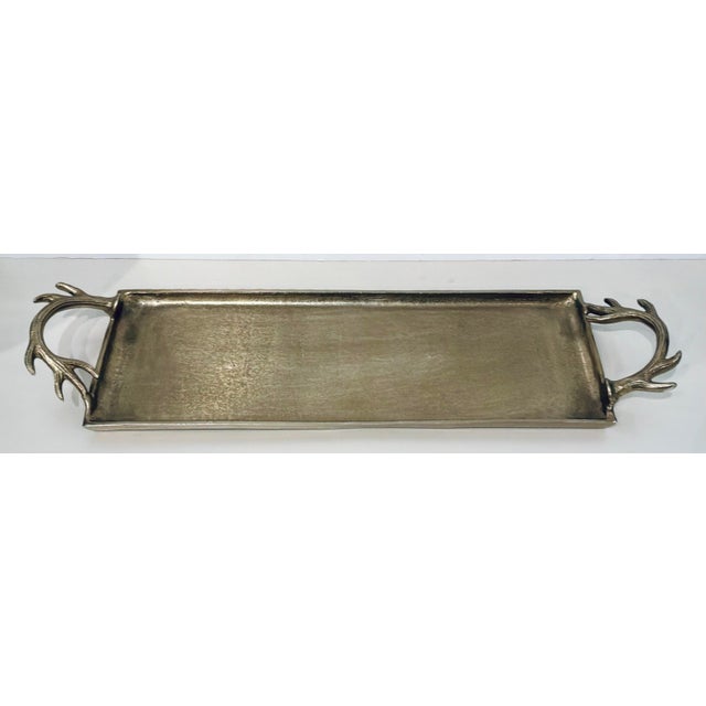 Stylish Wildwood Modern Rectangular Champagne Diana Tray, showroom floor sample