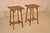 Pair of 19th century tortoise bamboo side tables from France. The tables have a basketweave pattern on the top, supported...