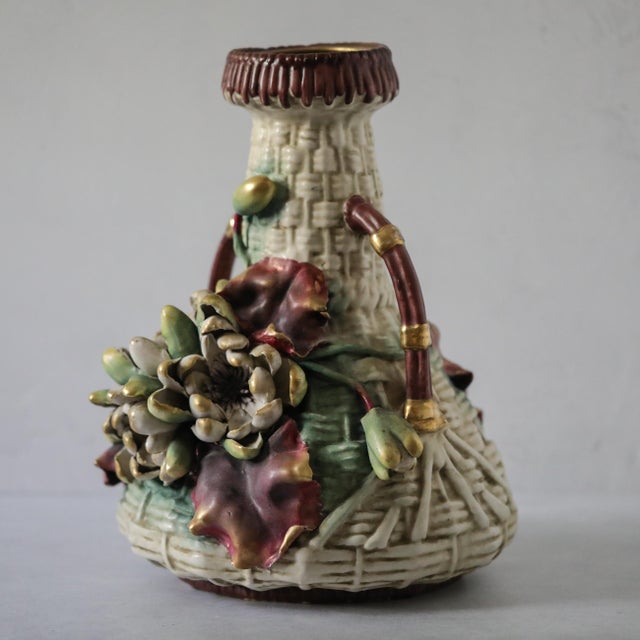 A striking circa 1900 Art Nouveau vase by Amphora of Turn-Teplitz, Bohemia, associated with the celebrated Riessner,...