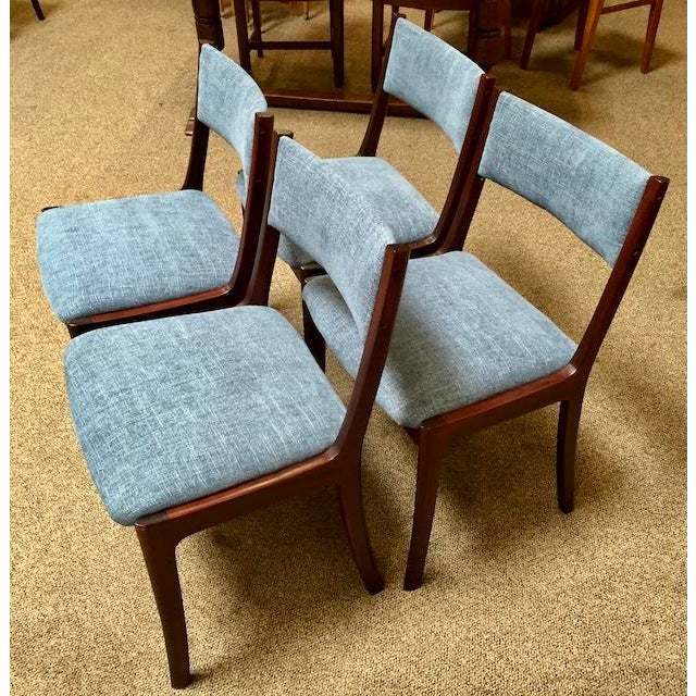 Set of Four Danish Modern Mahogany Framed Dining Chairs by Andels-Möbel-Magasinet, Denmark c.1960 Outstanding Dining...