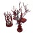 Set of 4, Vintage Faux Coral Candle Holder Decor Bundle in Red and Silver For Sale