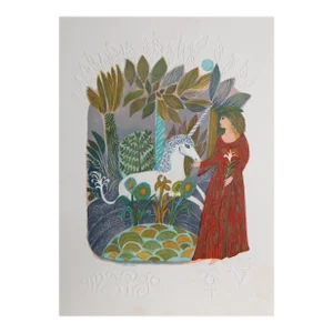 Virgo from the Zodiac of Dreams Series, Judith Bledsoe Lithograph With Embossing, Signed in Pencil