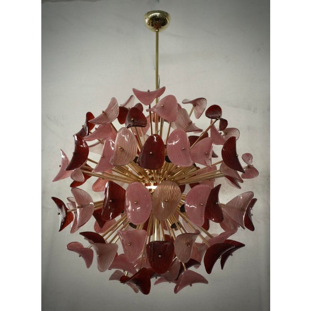 Pink and Red Murano Art Glass Sputnik Chandelier, 2000s For Sale - Image 10 of 10