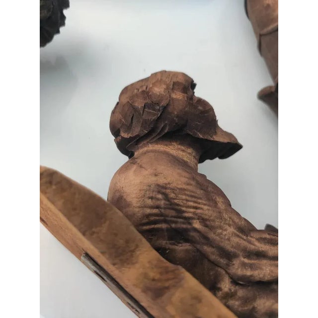 Renaissance Style Curtain Holders Carved in Wood, 1800s, Set of 2 For Sale - Image 11 of 14