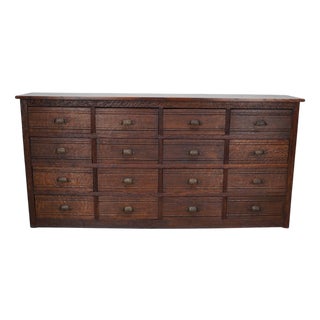 French Oak Hardware Store Apothecary Cabinet, 1920s-1930s For Sale