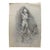 1940s Original Signed Graphite Illustration of Woman Running Through Surf With Dog, 13.5 X 9.75 In. For Sale