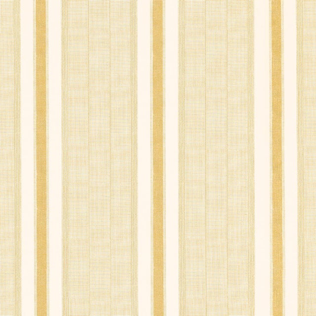 Schumacher X A Rum Fellow Ipala Stripe Wallpaper In Ochre For Sale