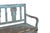 Vintage Anglo-Indian Painted Teakwood Garden Bench, with a simple mid-century back splat form, and worn blue paint. A very...