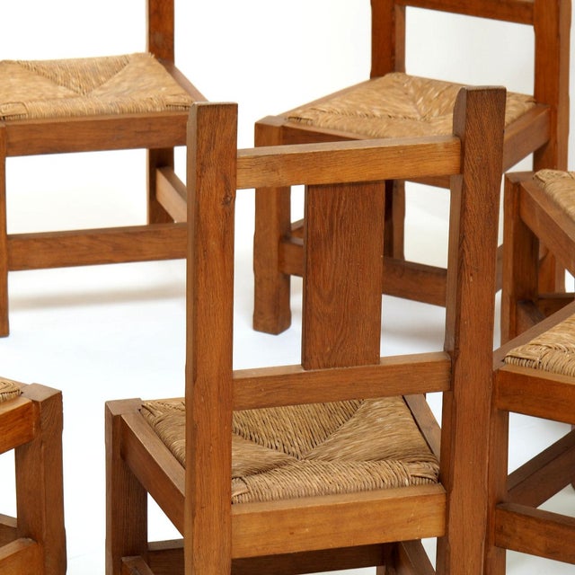 Handmade Oak Chairs, 1970s, Set of 8 For Sale - Image 11 of 16