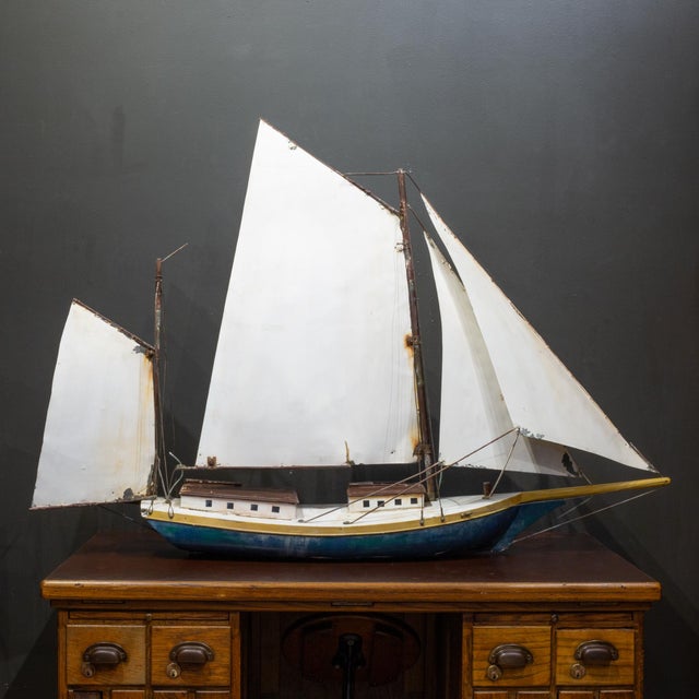 Nautical Vintage Seafood Restaurant Ship Model Exterior Display c.1960 For Sale - Image 3 of 14