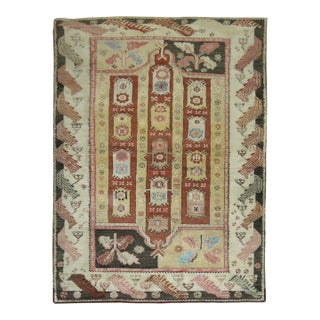 Early 20th Century Zabihi Collection Whimsical Turkish Rug - 4'3" x 5'6" For Sale