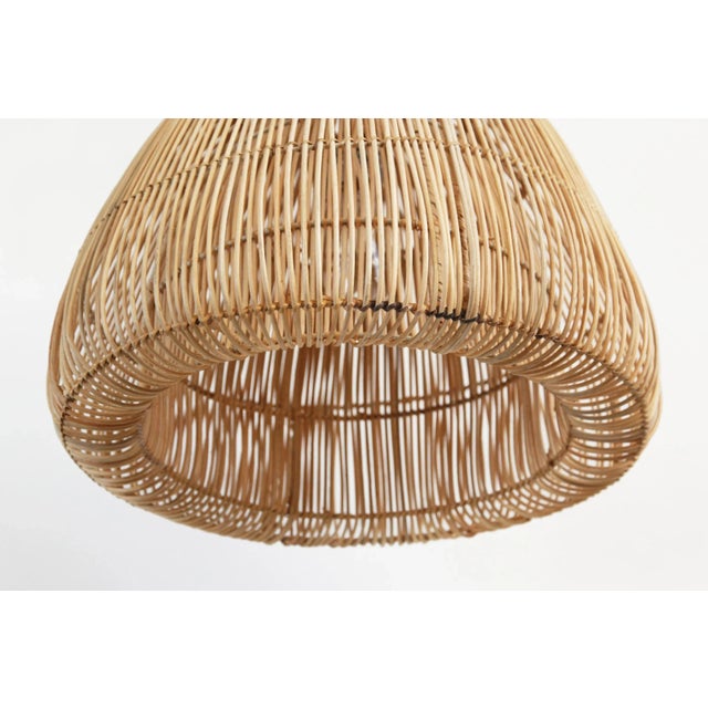 Contemporary Contemporary Rattan Mushroom Pendant Light Small For Sale - Image 3 of 7