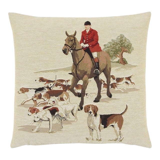Hunting III Tapestry Cushion With Feather Filler - 46x46cm (18"x18") For Sale