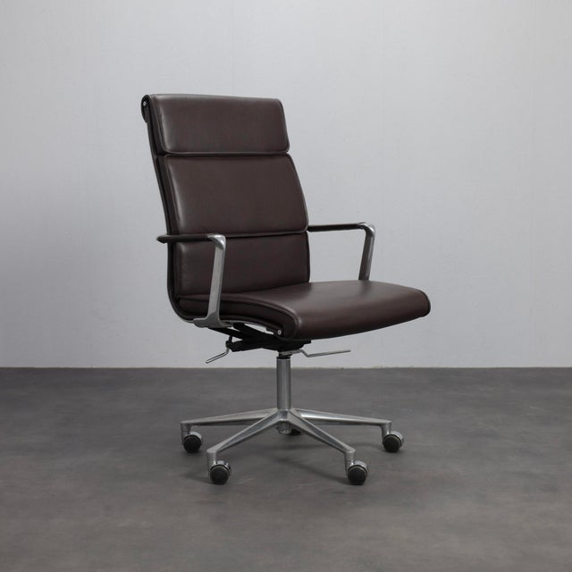 Una Leather Office Chair by ICF, Italy, 1990s For Sale - Image 12 of 12
