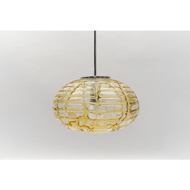 Large Oval Yellow Murano Glass Ball Pendant Lamp from Doria Leuchten, Germany, 1960s For Sale - Image 6 of 11