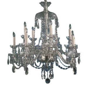 1990s 10 Light 2 Tier Bohemian Crystal Chandelier