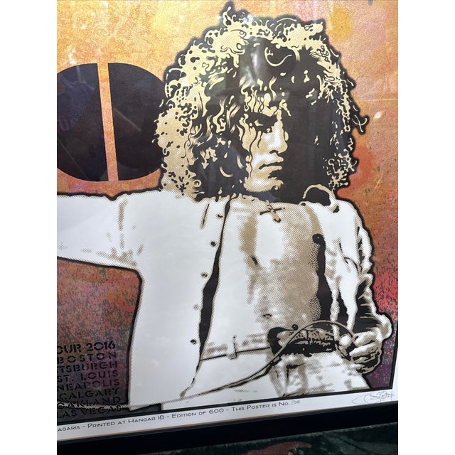 Chuck Sperry Roger Daltrey the Who Hand Signed LTD Ed Framed Rock Concert Poster For Sale - Image 4 of 7