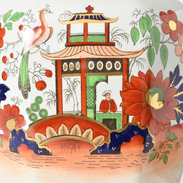 Antique English Ironstone Vase with Cover from Masons, 1840s For Sale - Image 13 of 15