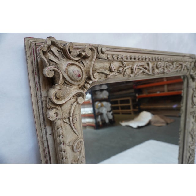 Italian Carved Painted Mirror 1940’s From Melissa Levinson For Sale - Image 10 of 14