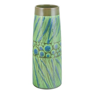 Monumental Ceramic Vase with Lines and Dots by Göran Andersson for Upsala-Ekeby, 1960s For Sale