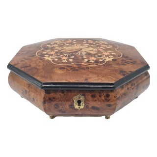 Large Music Box in Marquetry and Burl Veneer, Italy, 1960s-1970s For Sale